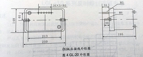 gl-15、25反時限過流繼電器板后接線圖