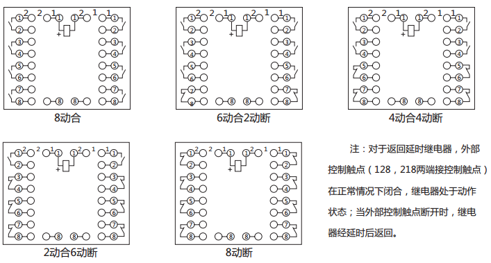 BZS-17延時中間繼電器內部接線圖及外引接線圖